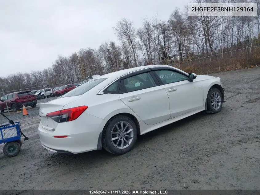 2HGFE2F38NH129164 2022 Honda Civic Ex