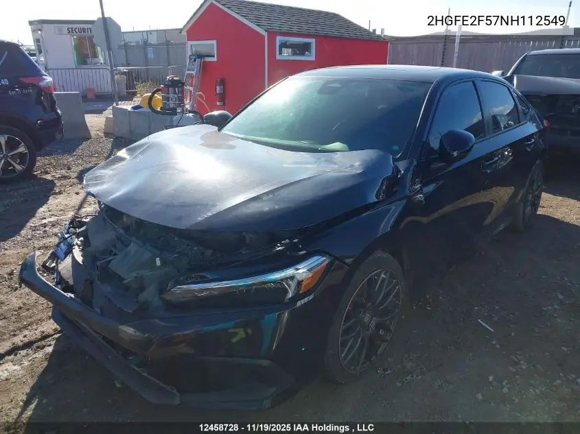 2HGFE2F57NH112549 2022 Honda Civic Sport