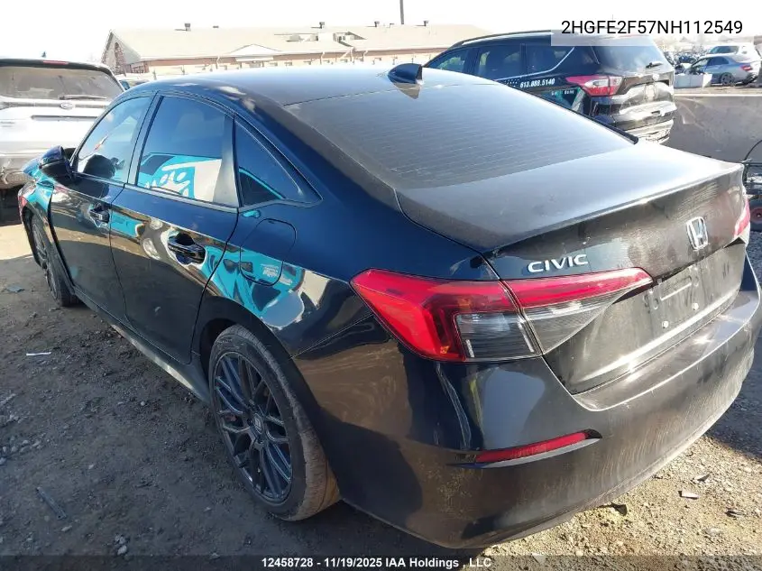 2HGFE2F57NH112549 2022 Honda Civic Sport