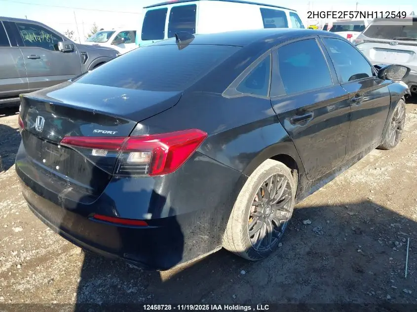 2HGFE2F57NH112549 2022 Honda Civic Sport