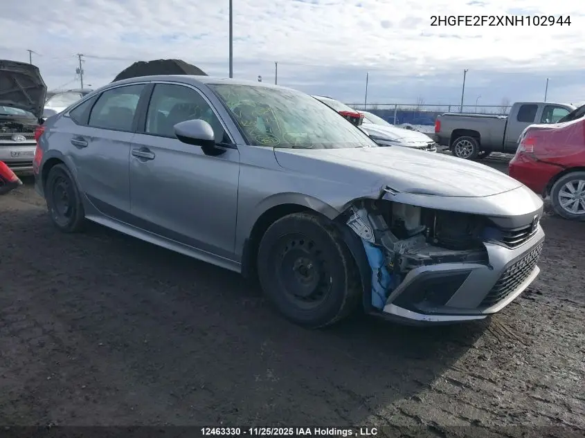2HGFE2F2XNH102944 2022 Honda Civic Lx