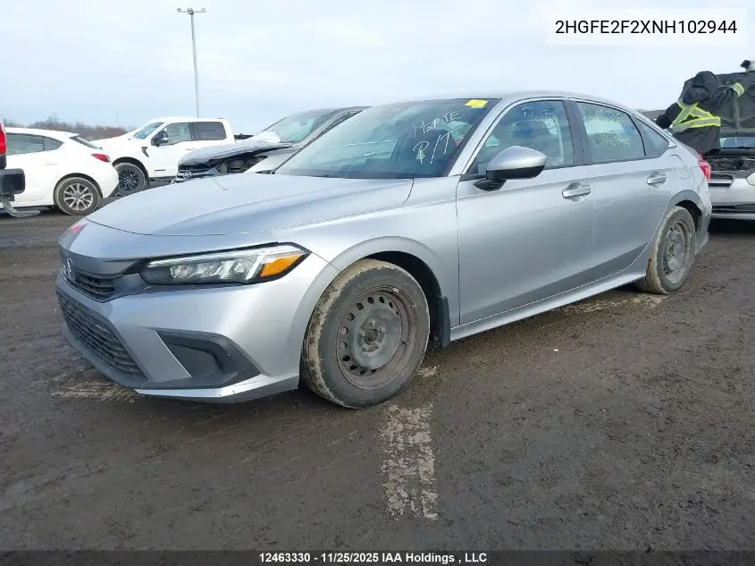 2HGFE2F2XNH102944 2022 Honda Civic Lx