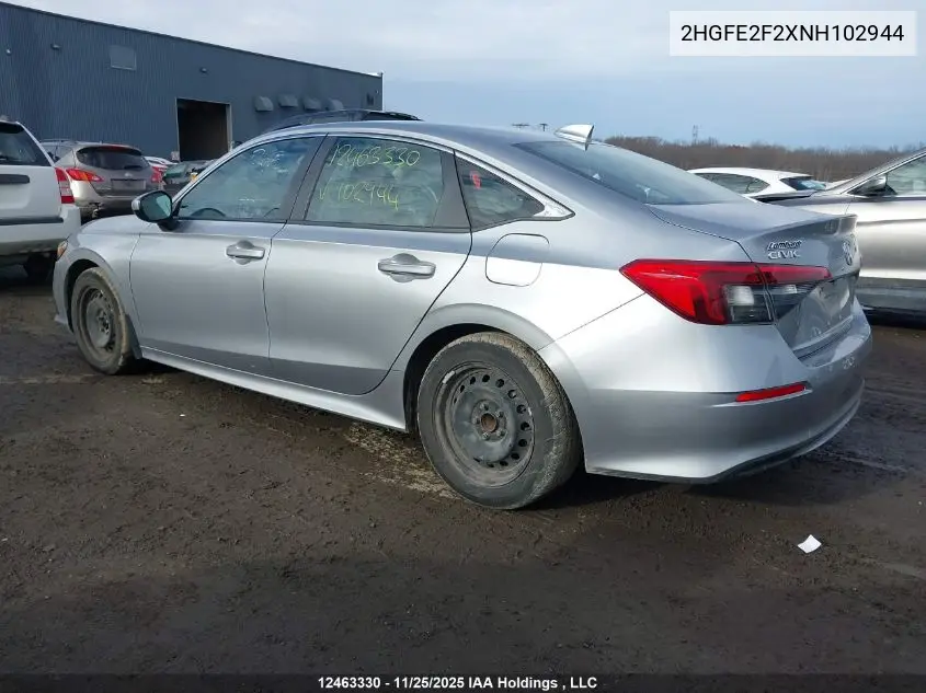 2HGFE2F2XNH102944 2022 Honda Civic Lx