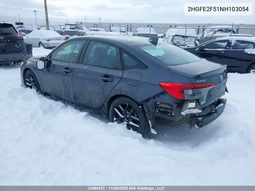 2HGFE2F51NH103054 2022 Honda Civic Sport