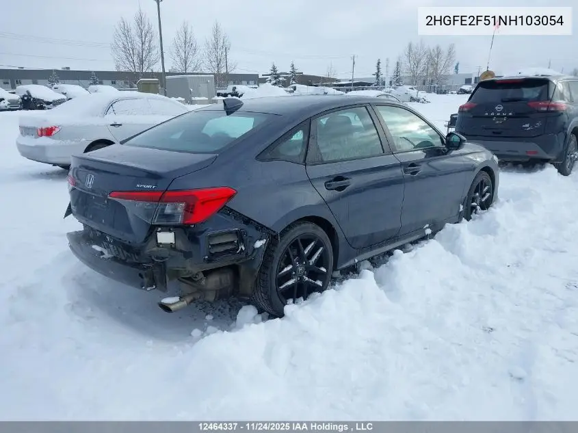 2HGFE2F51NH103054 2022 Honda Civic Sport