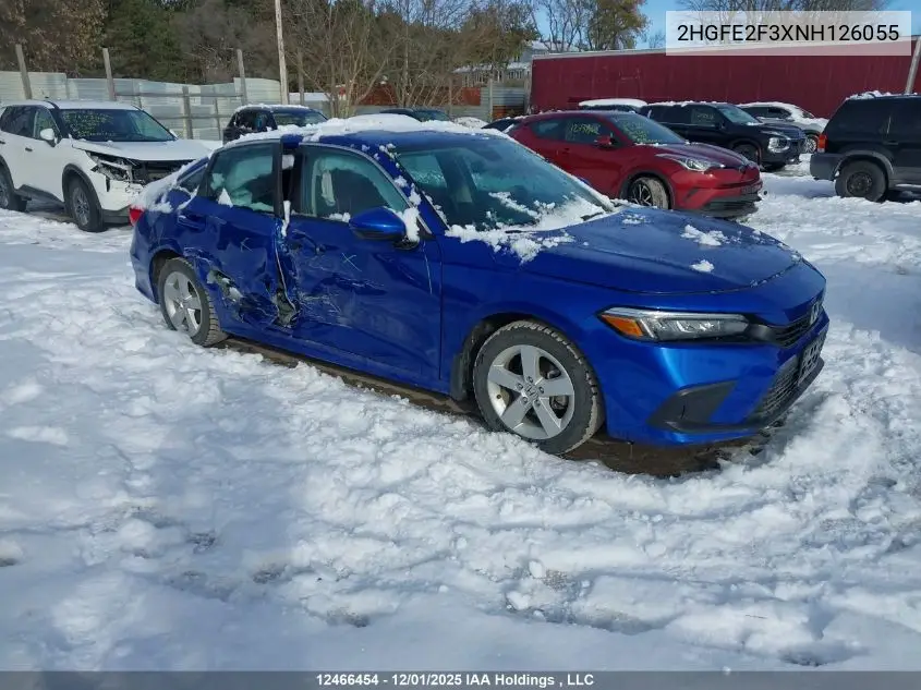 2HGFE2F3XNH126055 2022 Honda Civic Ex 4Dr