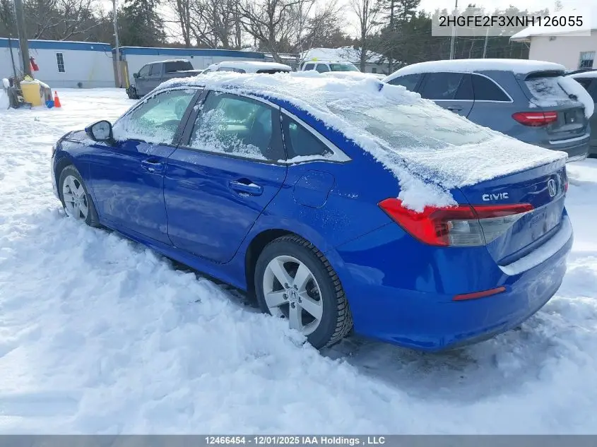 2HGFE2F3XNH126055 2022 Honda Civic Ex 4Dr