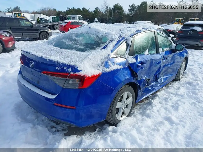 2HGFE2F3XNH126055 2022 Honda Civic Ex 4Dr