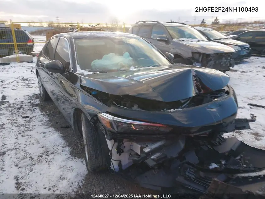 2HGFE2F24NH100493 2022 Honda Civic