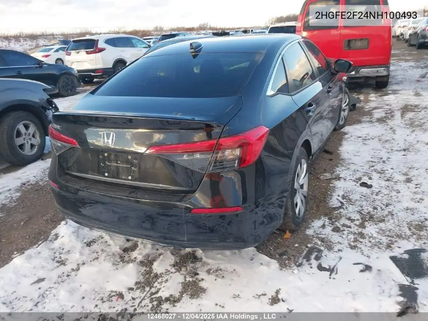 2HGFE2F24NH100493 2022 Honda Civic
