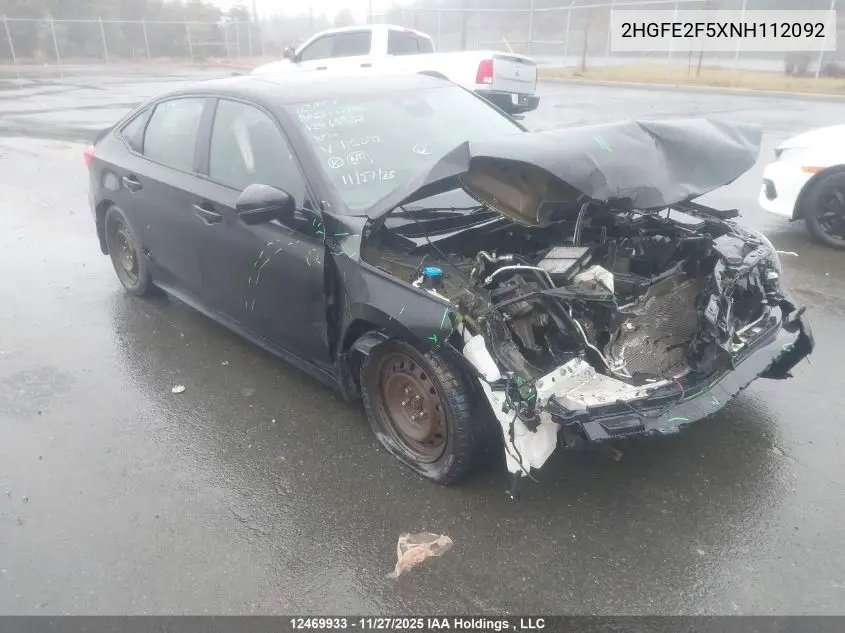 2HGFE2F5XNH112092 2022 Honda Civic Sport