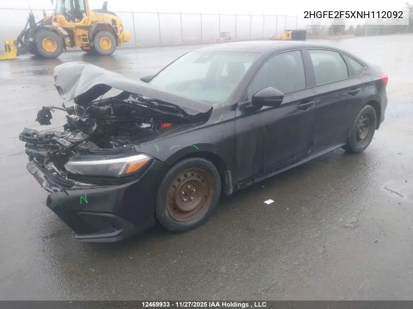 2HGFE2F5XNH112092 2022 Honda Civic Sport