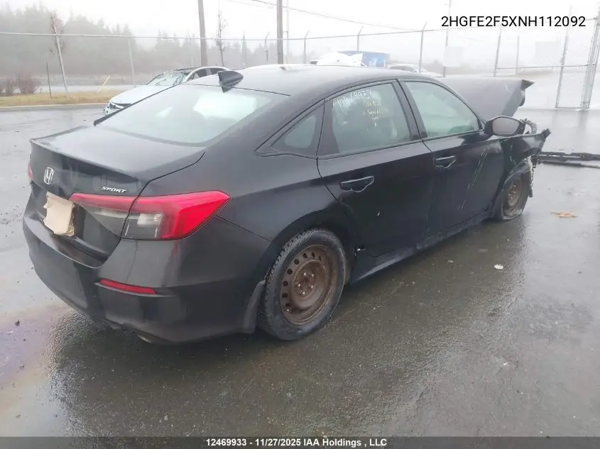 2HGFE2F5XNH112092 2022 Honda Civic Sport