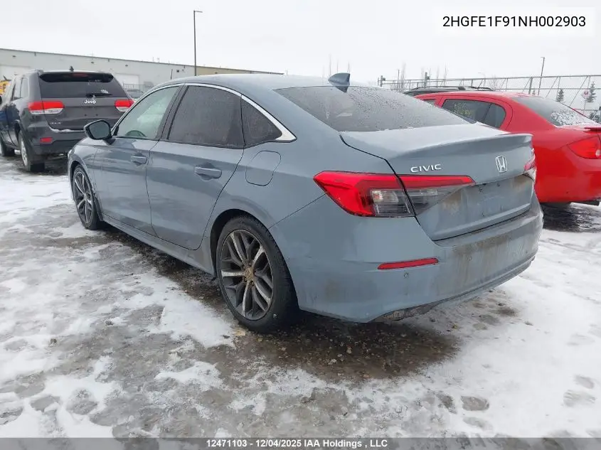 2HGFE1F91NH002903 2022 Honda Civic Touring