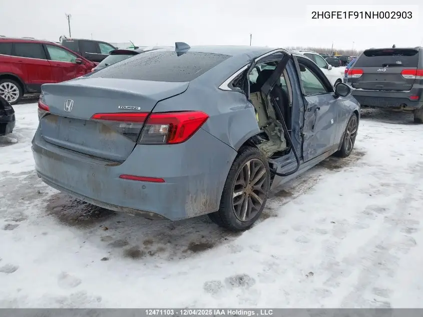 2HGFE1F91NH002903 2022 Honda Civic Touring