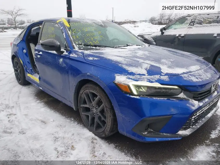 2HGFE2F52NH107999 2022 Honda Civic Sport