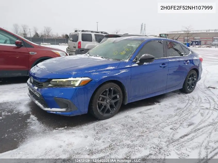 2HGFE2F52NH107999 2022 Honda Civic Sport