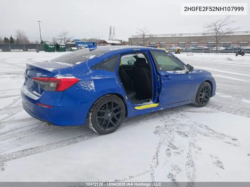 2HGFE2F52NH107999 2022 Honda Civic Sport