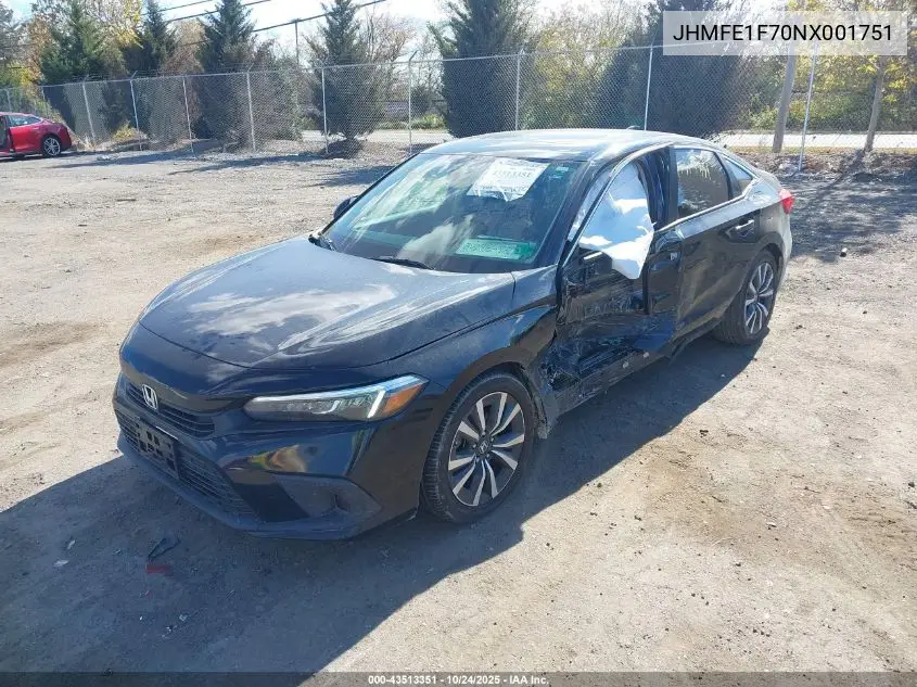 JHMFE1F70NX001751 2022 Honda Civic Ex
