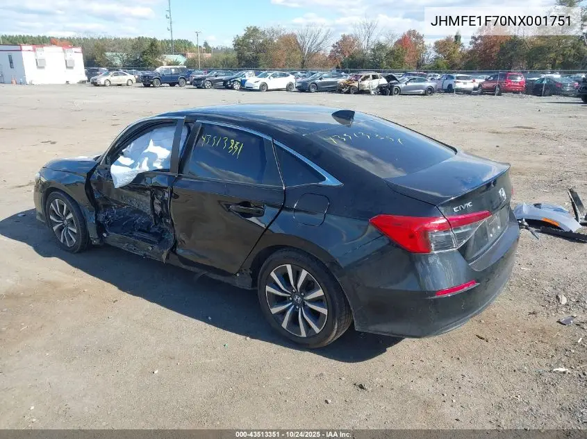 JHMFE1F70NX001751 2022 Honda Civic Ex