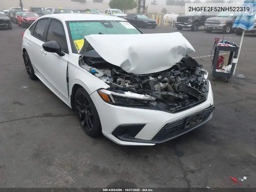 2HGFE2F52NH522319 2022 Honda Civic Sport