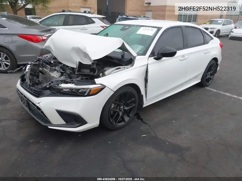 2HGFE2F52NH522319 2022 Honda Civic Sport