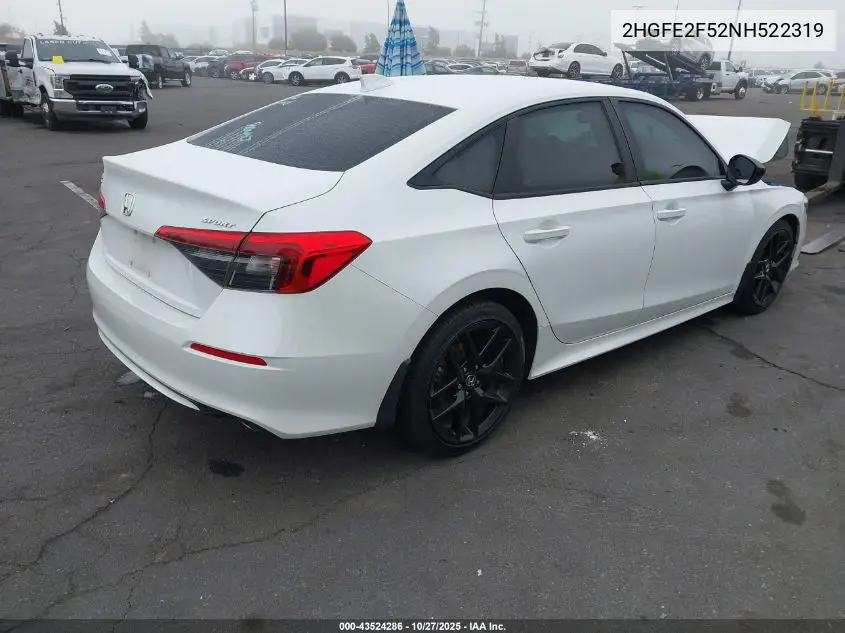 2HGFE2F52NH522319 2022 Honda Civic Sport