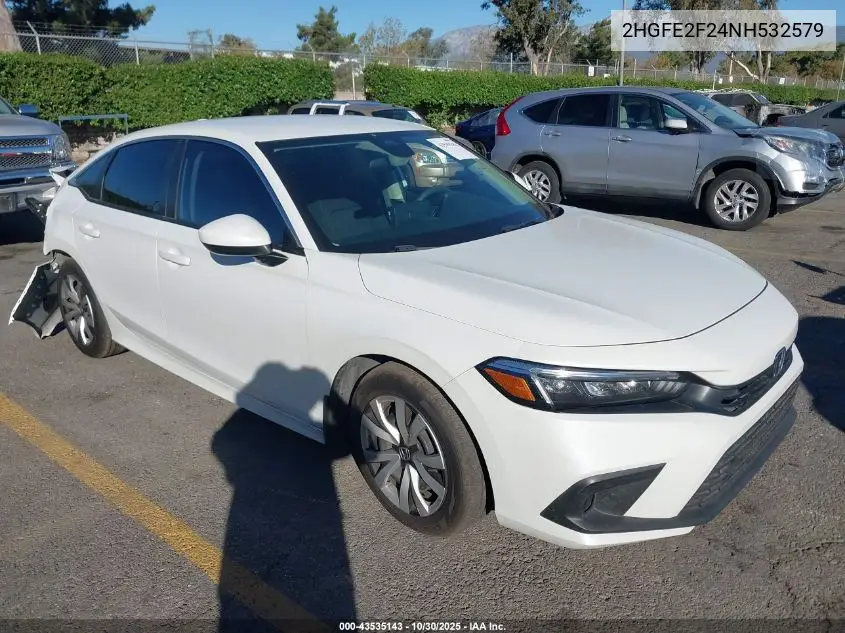2HGFE2F24NH532579 2022 Honda Civic Lx