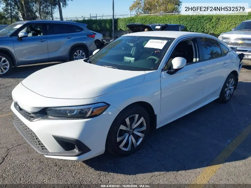 2HGFE2F24NH532579 2022 Honda Civic Lx