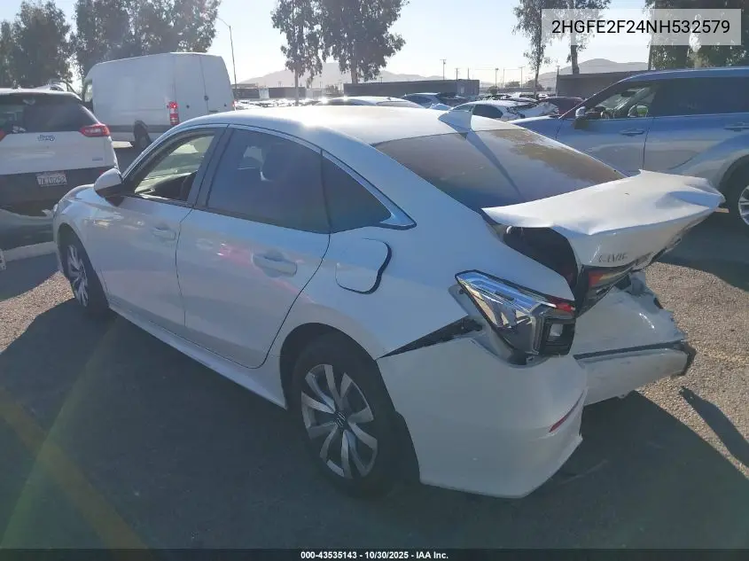 2HGFE2F24NH532579 2022 Honda Civic Lx