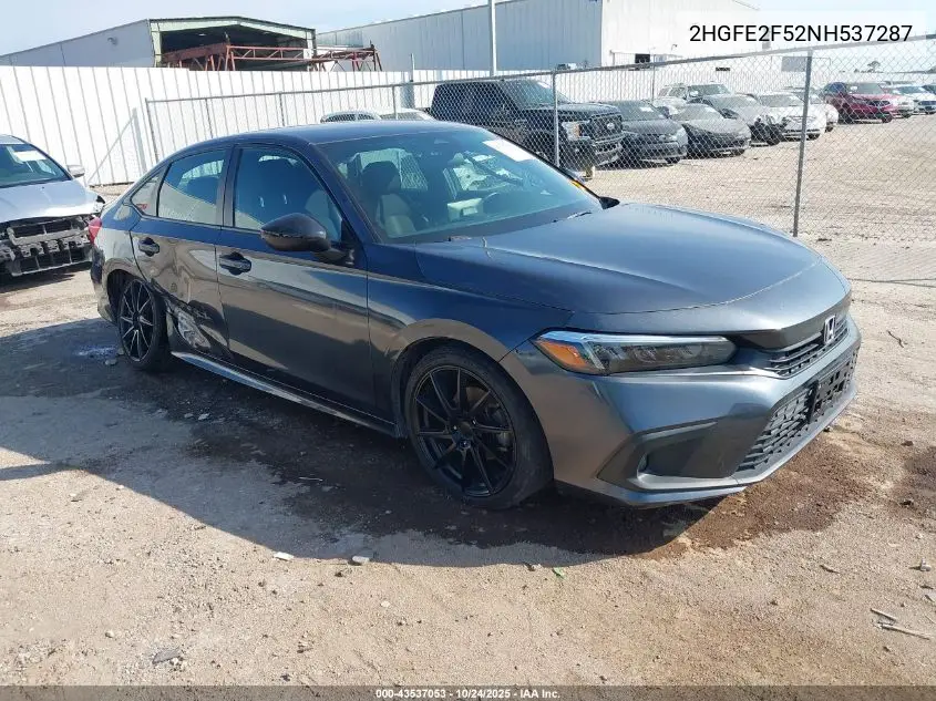 2HGFE2F52NH537287 2022 Honda Civic Sport