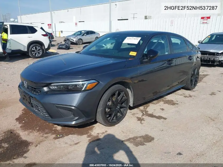 2HGFE2F52NH537287 2022 Honda Civic Sport