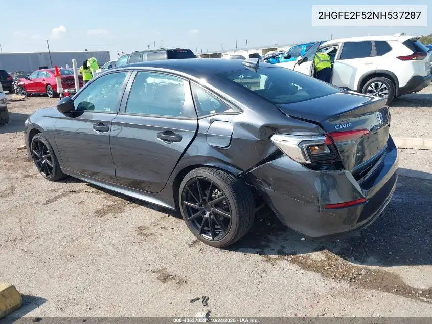 2HGFE2F52NH537287 2022 Honda Civic Sport