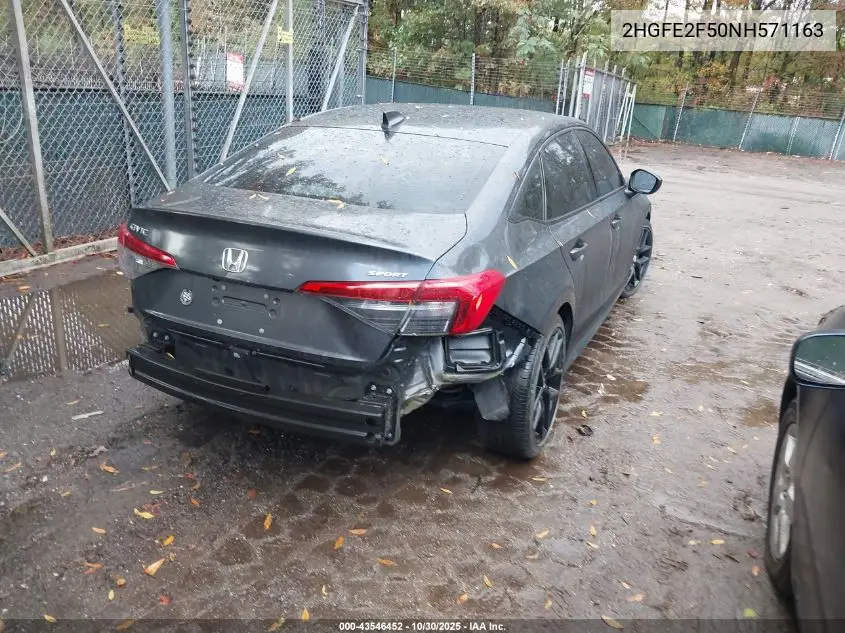 2HGFE2F50NH571163 2022 Honda Civic Sport