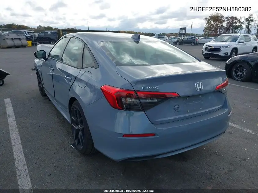2HGFE2F52NH580382 2022 Honda Civic Sport