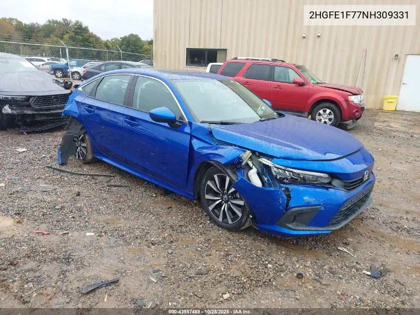 2HGFE1F77NH309331 2022 Honda Civic Ex