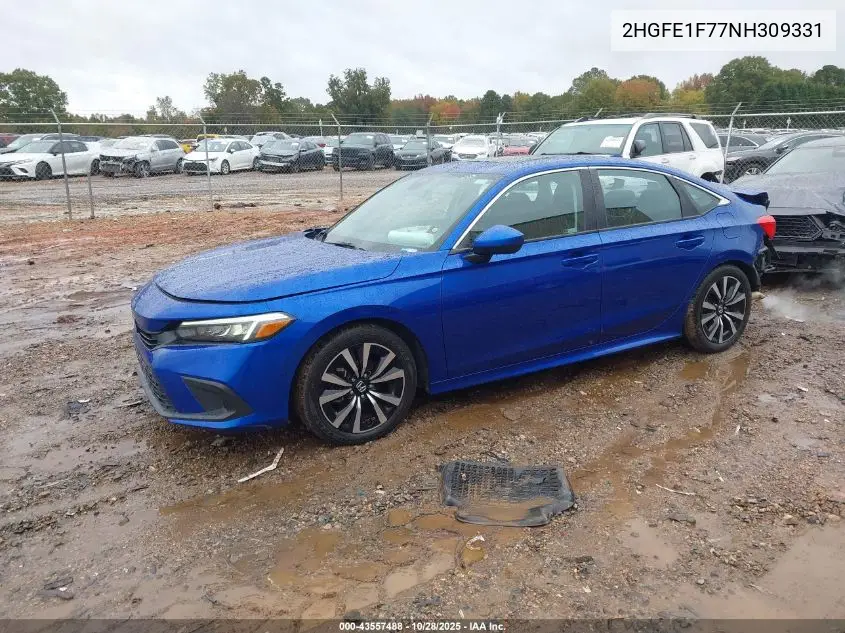 2HGFE1F77NH309331 2022 Honda Civic Ex