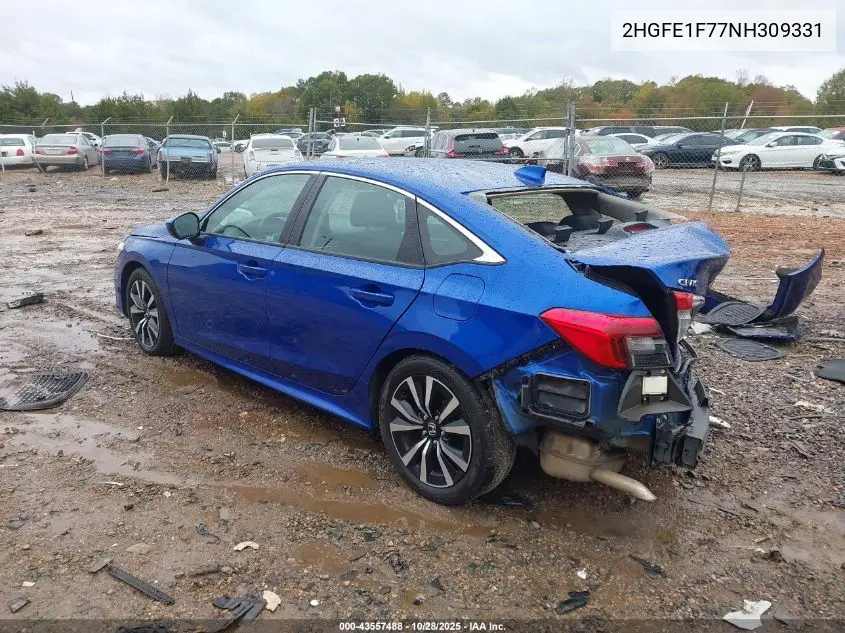 2HGFE1F77NH309331 2022 Honda Civic Ex