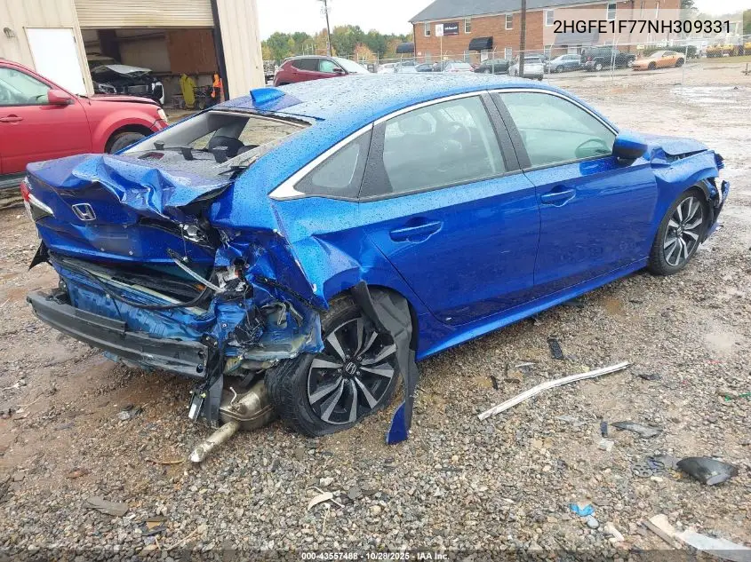 2HGFE1F77NH309331 2022 Honda Civic Ex