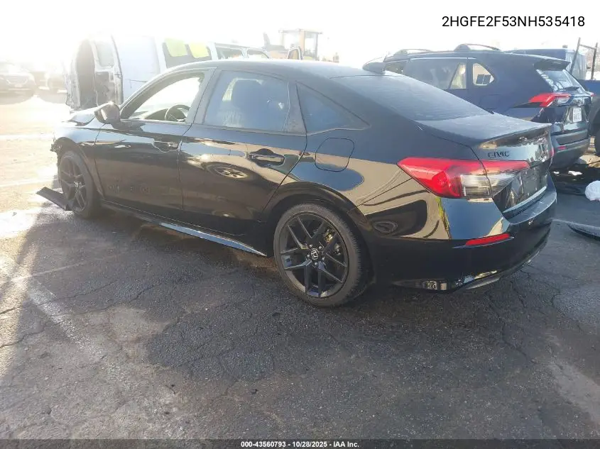 2HGFE2F53NH535418 2022 Honda Civic Sport
