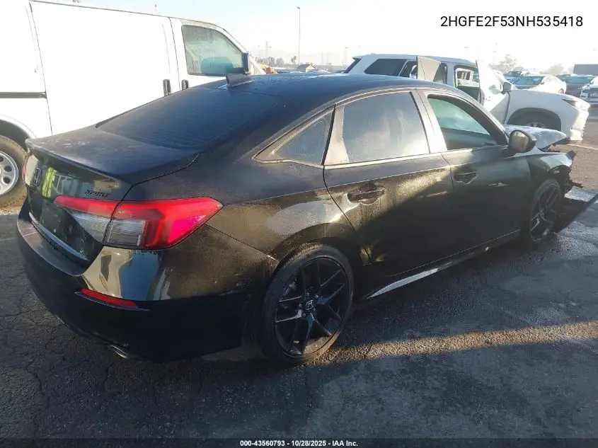 2HGFE2F53NH535418 2022 Honda Civic Sport