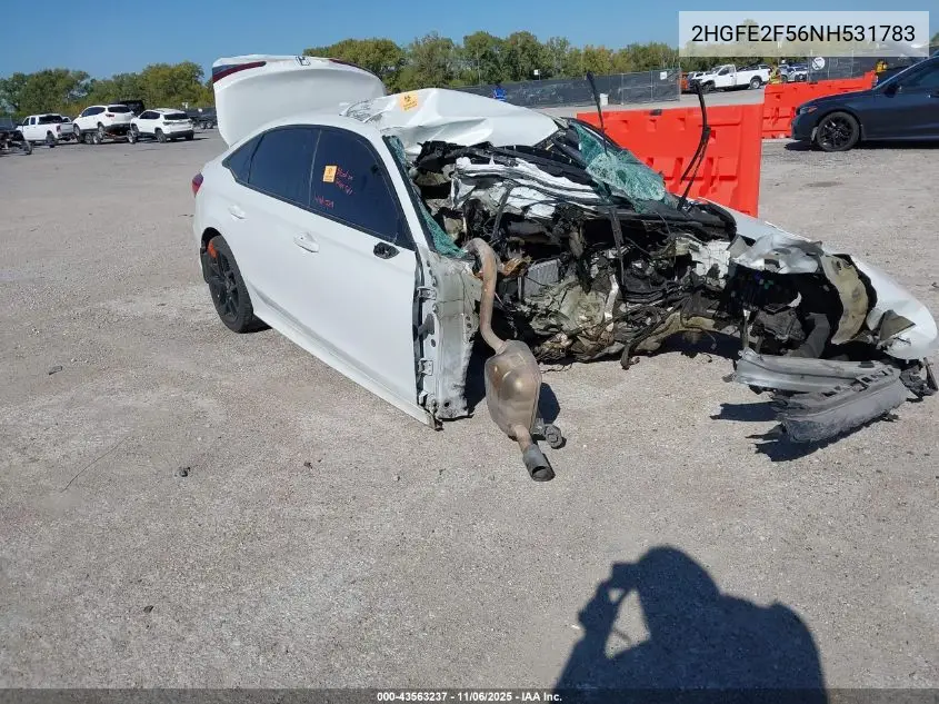 2HGFE2F56NH531783 2022 Honda Civic Sport