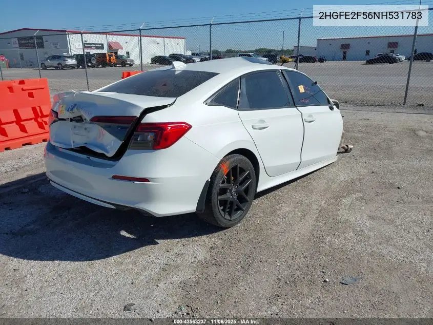 2HGFE2F56NH531783 2022 Honda Civic Sport