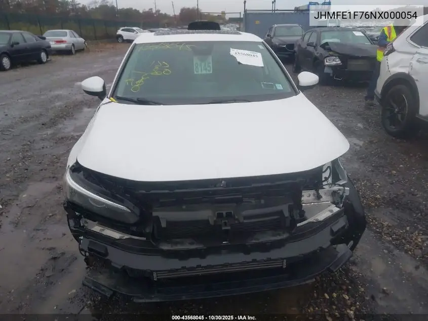 JHMFE1F76NX000054 2022 Honda Civic Ex