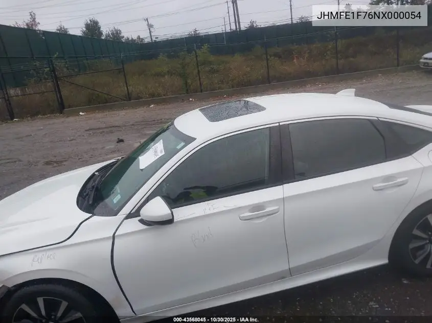 JHMFE1F76NX000054 2022 Honda Civic Ex