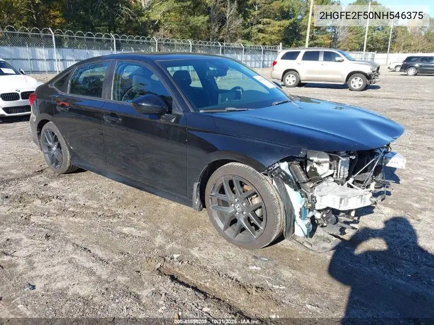 2HGFE2F50NH546375 2022 Honda Civic Sport