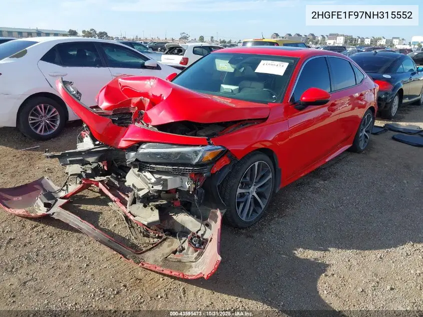 2HGFE1F97NH315552 2022 Honda Civic Touring