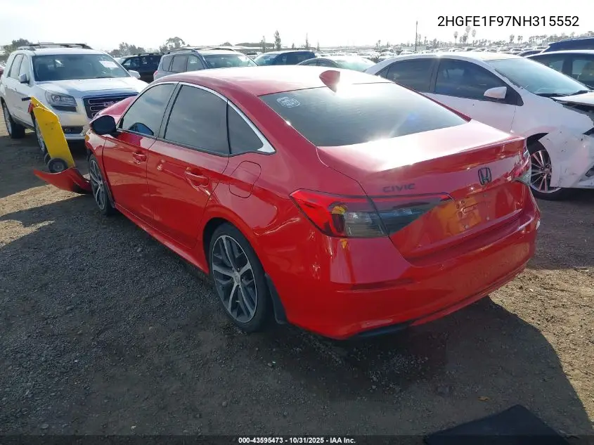2HGFE1F97NH315552 2022 Honda Civic Touring
