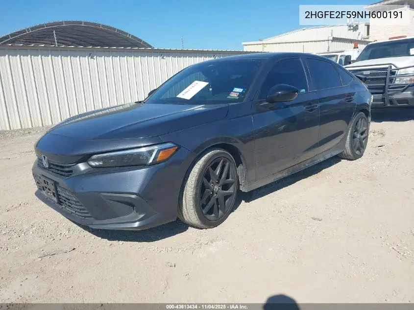 2HGFE2F59NH600191 2022 Honda Civic Sport