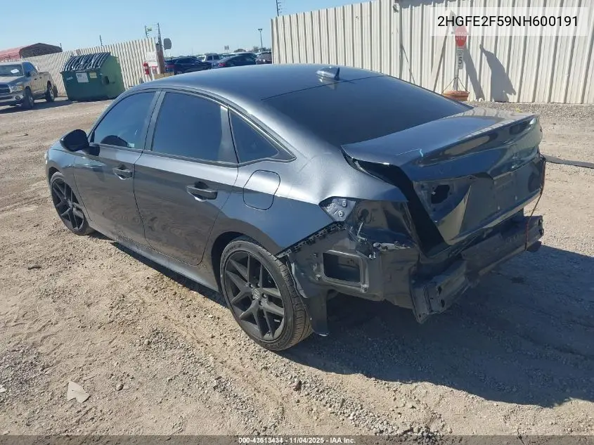 2HGFE2F59NH600191 2022 Honda Civic Sport